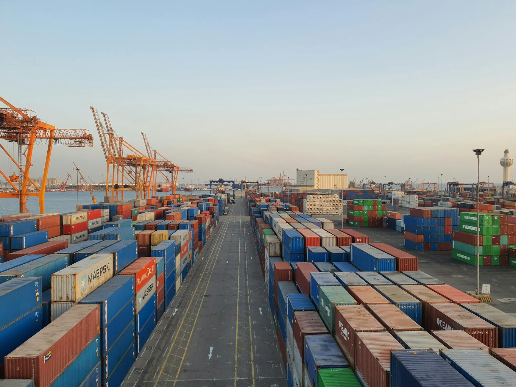 cargo containers in harbor